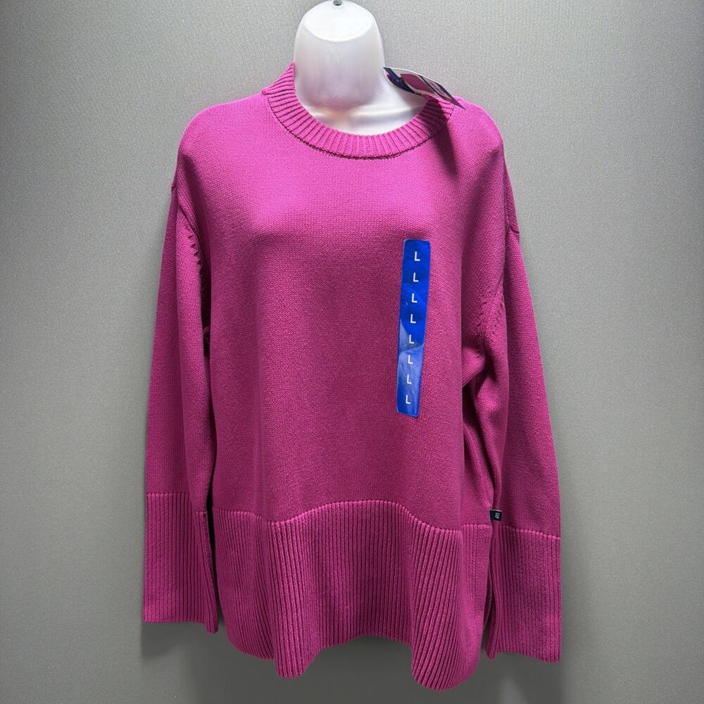 NWT GAP Sweater Women's Size Large Pink Crew Neck Long Sleeve Comfy Oversized